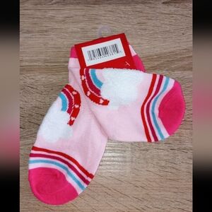 Pink and red rainbow low cut socks
